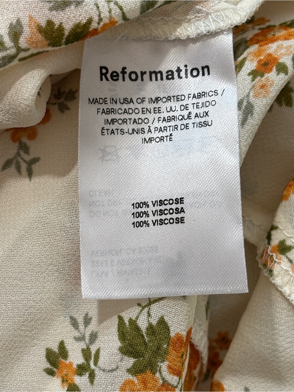NWT Reformation Lisola Maxi Floral Dress in Sz S Nicola Cream - Picture 9 of 16